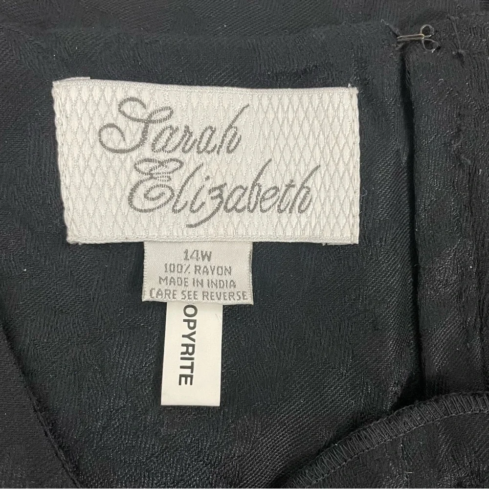 Vintage Sarah Elizabeth 1990s Black Rose Jacquard Sleeveless Rayon Maxi Dress - Picture 7 of 7